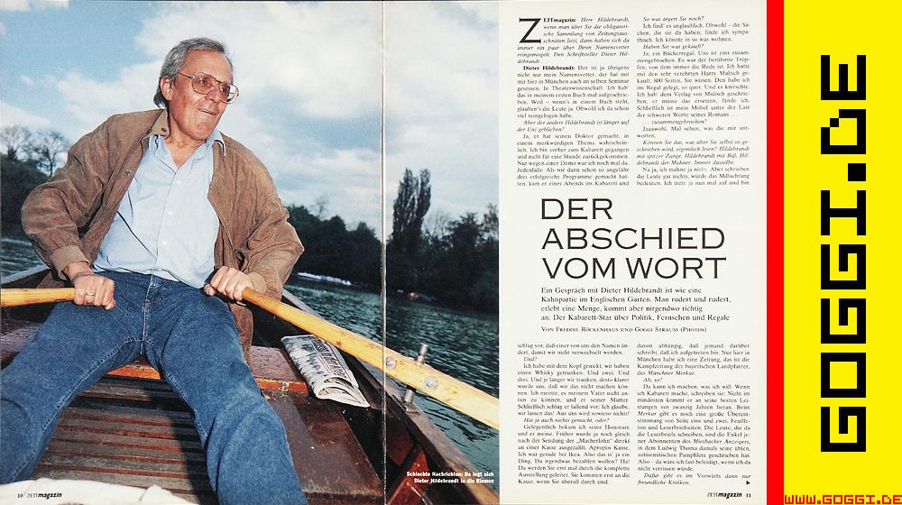 Dieter Hildebrandt,  ZEITmagazin, © Goggi Strauss